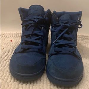 Blue suede Jordan 1